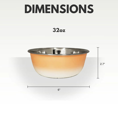 Deep Dog Bowl – Stainless Steel Bowl, Ideal for Small, Medium & Large Dogs – Peach Coral American Pet Supplies