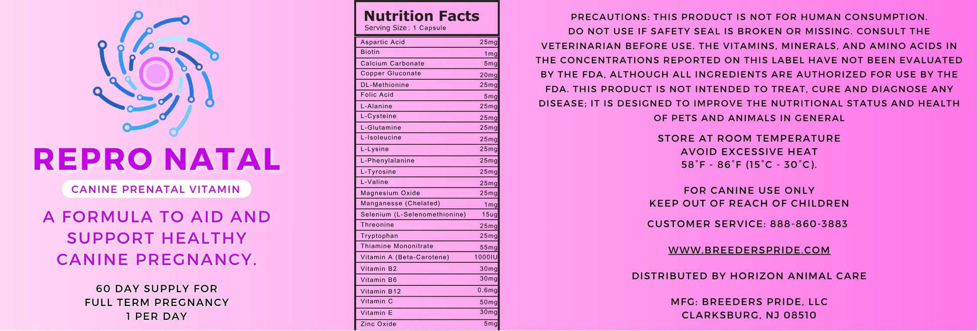 ReproNatal™ Canine Prenatal Horizon Animal Care