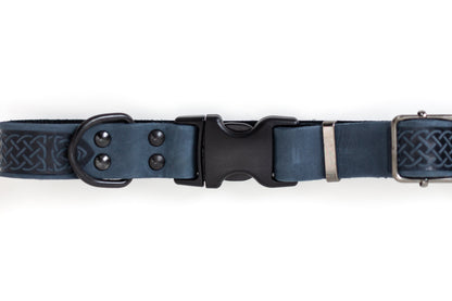Celtic Sport Blue Jeans Leather Dog Collar Euro-Dog Collars and Leads