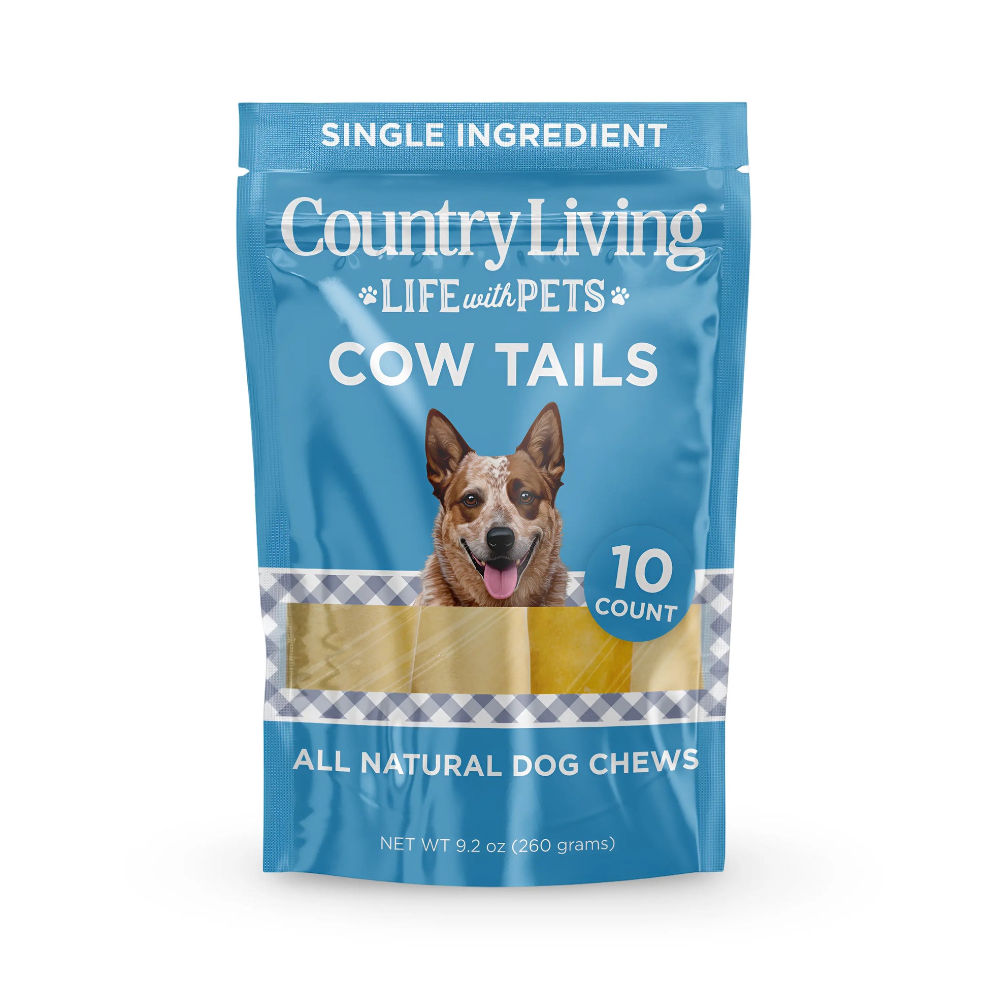 Country Living 5”-7” Cow Tails Dog Chews – 10 Count Bag – All-Natural, Single-Ingredient, Long-Lasting Beef Chews – High-Protein, Grain-Free – Promotes Dental Health American Pet Supplies