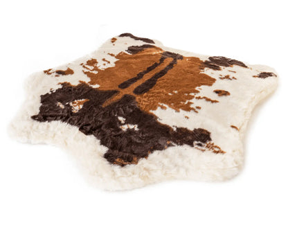 PupRug™ Animal Print Memory Foam Dog Bed - Brown Faux Cowhide Paw.com