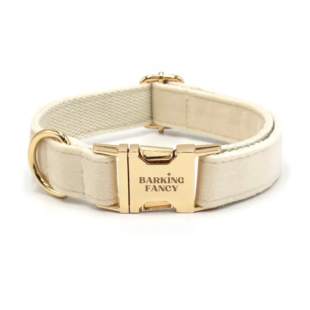 Velvet Holiday Walk Set - Creamy Beige Barking Fancy