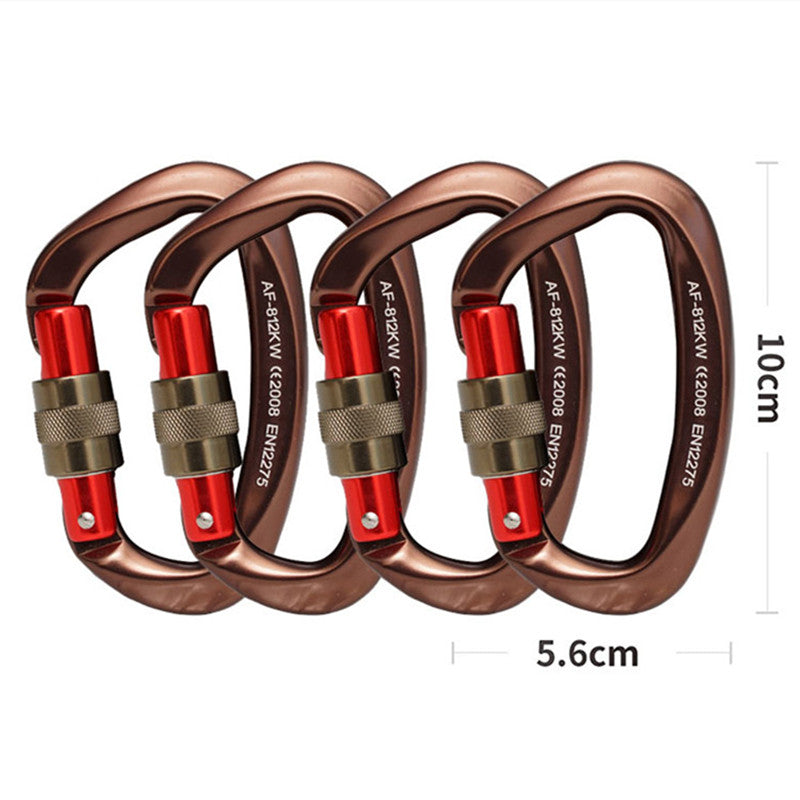 4pcs Professional Climbing Carabiner 25KN D Shape Climbing Buckle Lock Safety Lock Outdoor Climbing Equipment Accessories