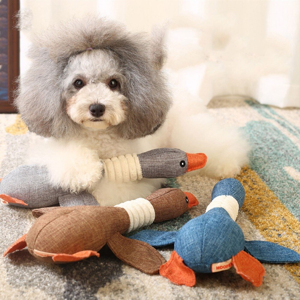 Dog Squeak Toys Wild Goose Sounds Toy Cleaning Teeth Puppy Dogs Chew Supplies Training Supplies Dog Educational Plush Toys