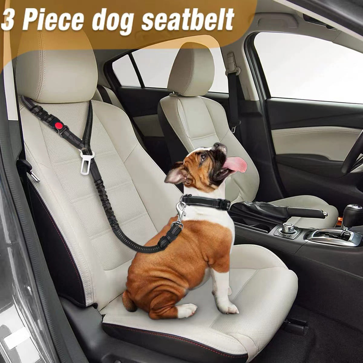 Pet car seat belt towing rope dog rope telescopic large dog ring buckle dog chain nylon