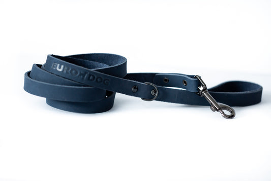 Sport Style Blue Jeans Leather Leash Euro-Dog Collars and Leads