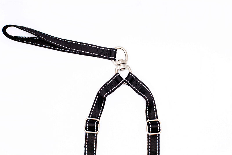 Outdoor Style Black Reflective Adjustable Double Leash