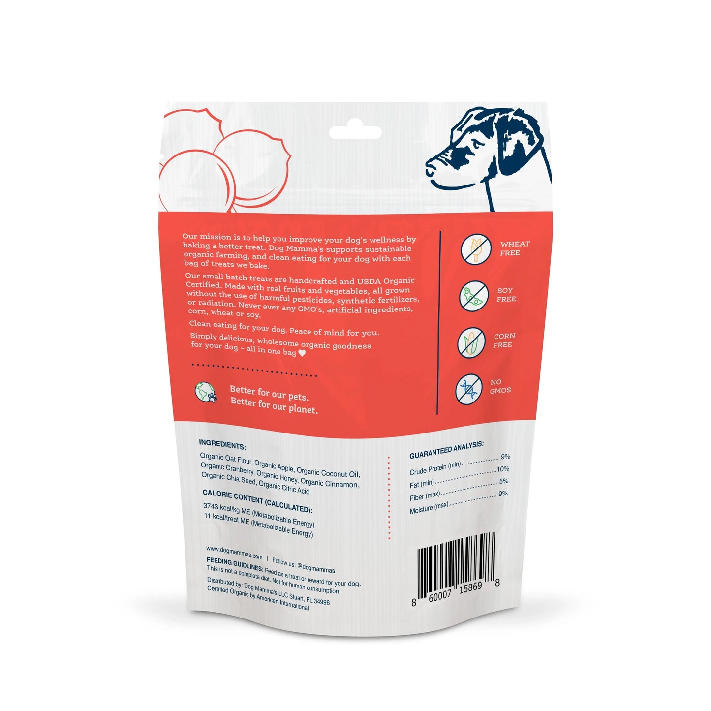 Dog Mamma's Organic Apple Cranberry Recipe - USDA Organic Certified Dog Treats Dog Mamma's Organic Dog Treats