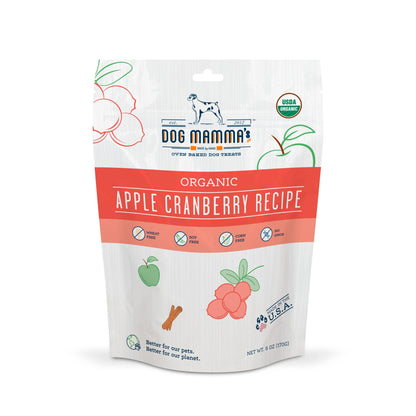 Dog Mamma's Organic Apple Cranberry Recipe - USDA Organic Certified Dog Treats Dog Mamma's Organic Dog Treats