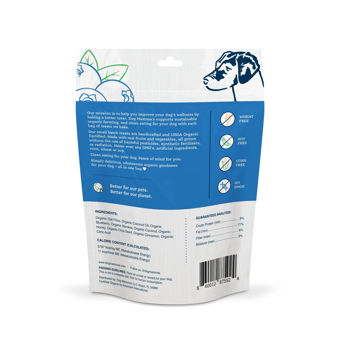 Dog Mamma's Organic Berry Banana Coconut Recipe - USDA Organic Certified Dog Treats Dog Mamma's Organic Dog Treats