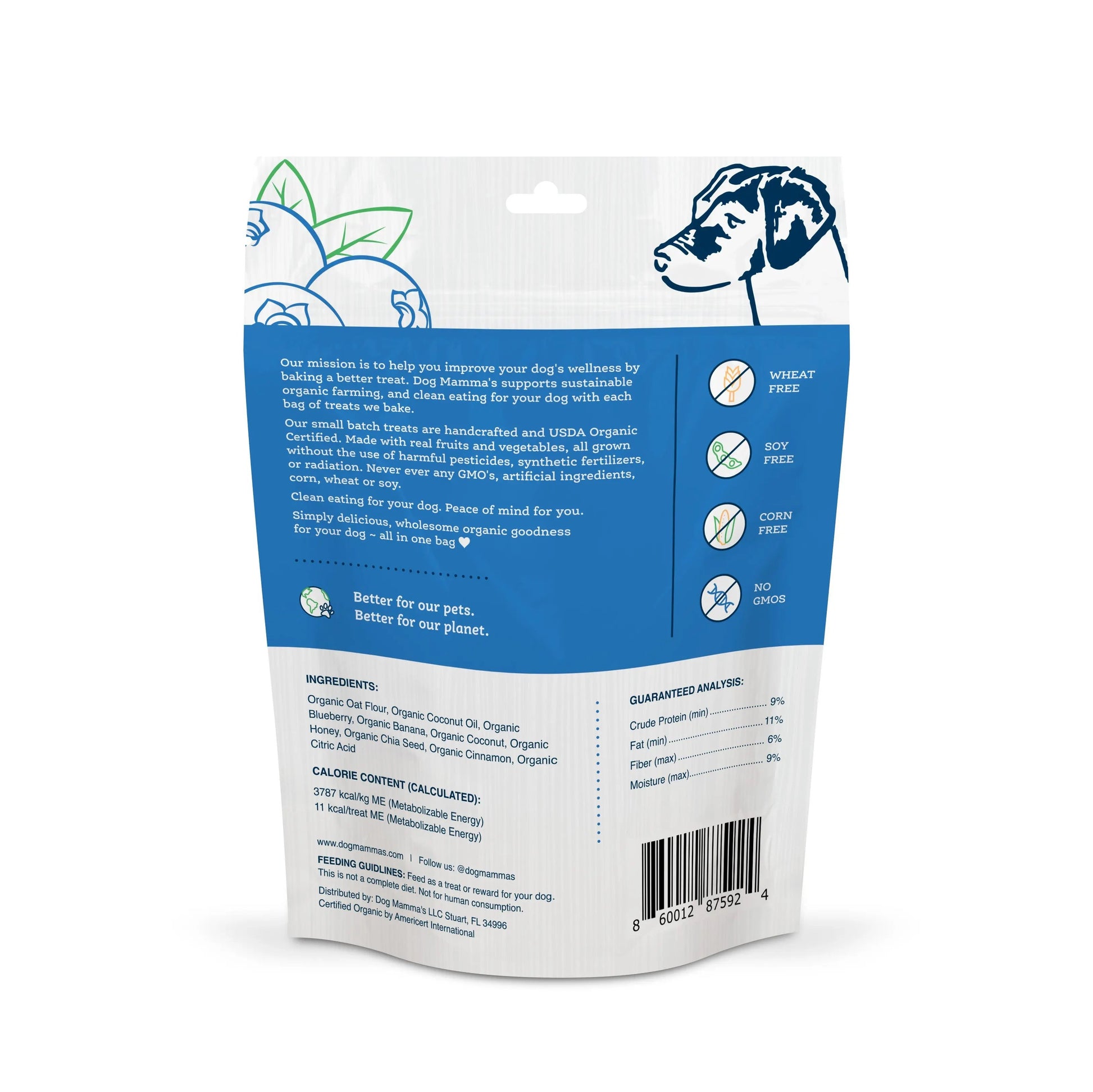 Dog Mamma's Organic Berry Banana Coconut Recipe - USDA Organic Certified Dog Treats Dog Mamma's Organic Dog Treats