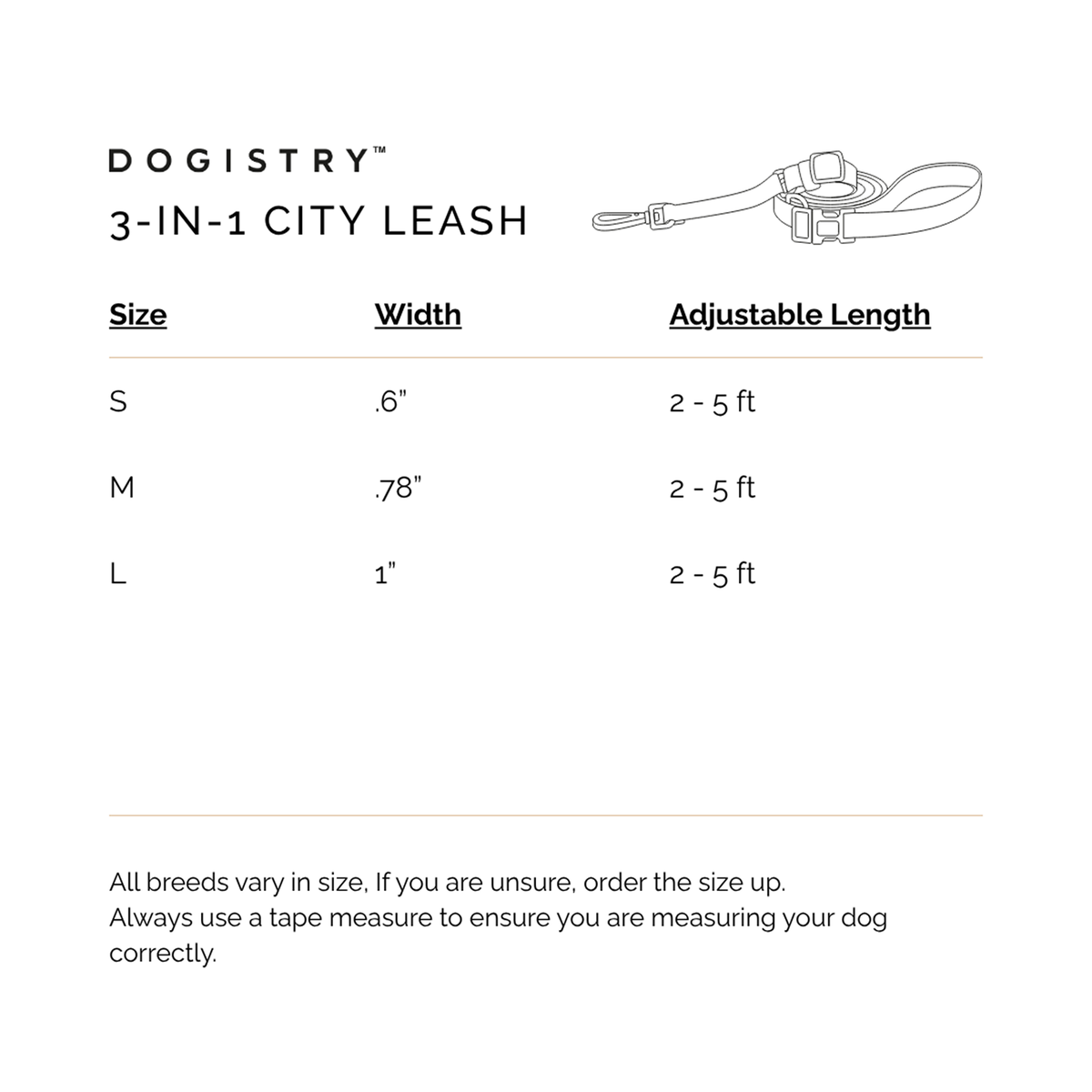 3-in-1 City Dog Leash - Denim