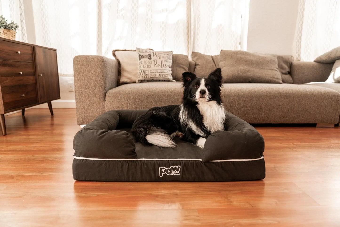 PupLounge™ Memory Foam Dog Bed Cover - Charcoal Grey (Bed Not Included) - Small Paw.com