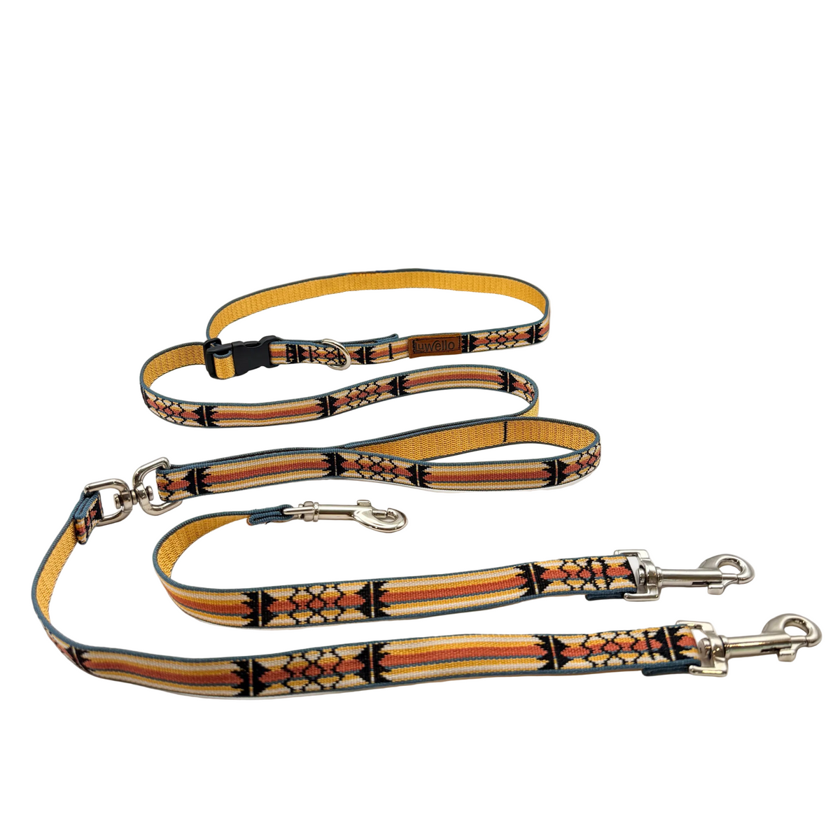 Dog Coupler Leash for Two Dogs, Belted, 3/4'' Width