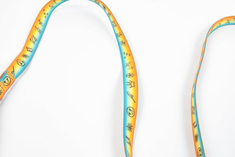 Doodles Print Waterproof Dog Leash - Orange Gradient
