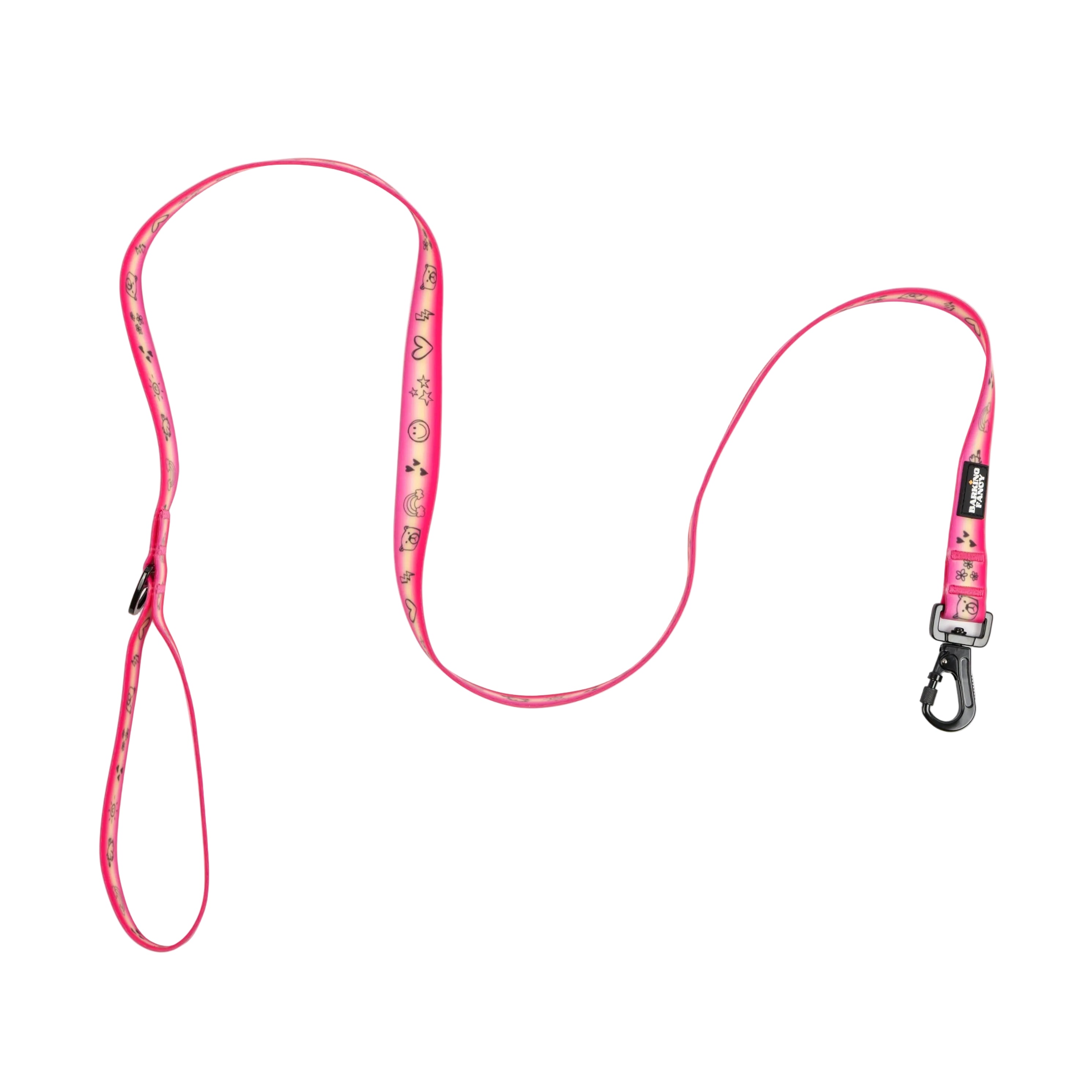 Doodles Print Waterproof Dog Leash - Pink Gradient