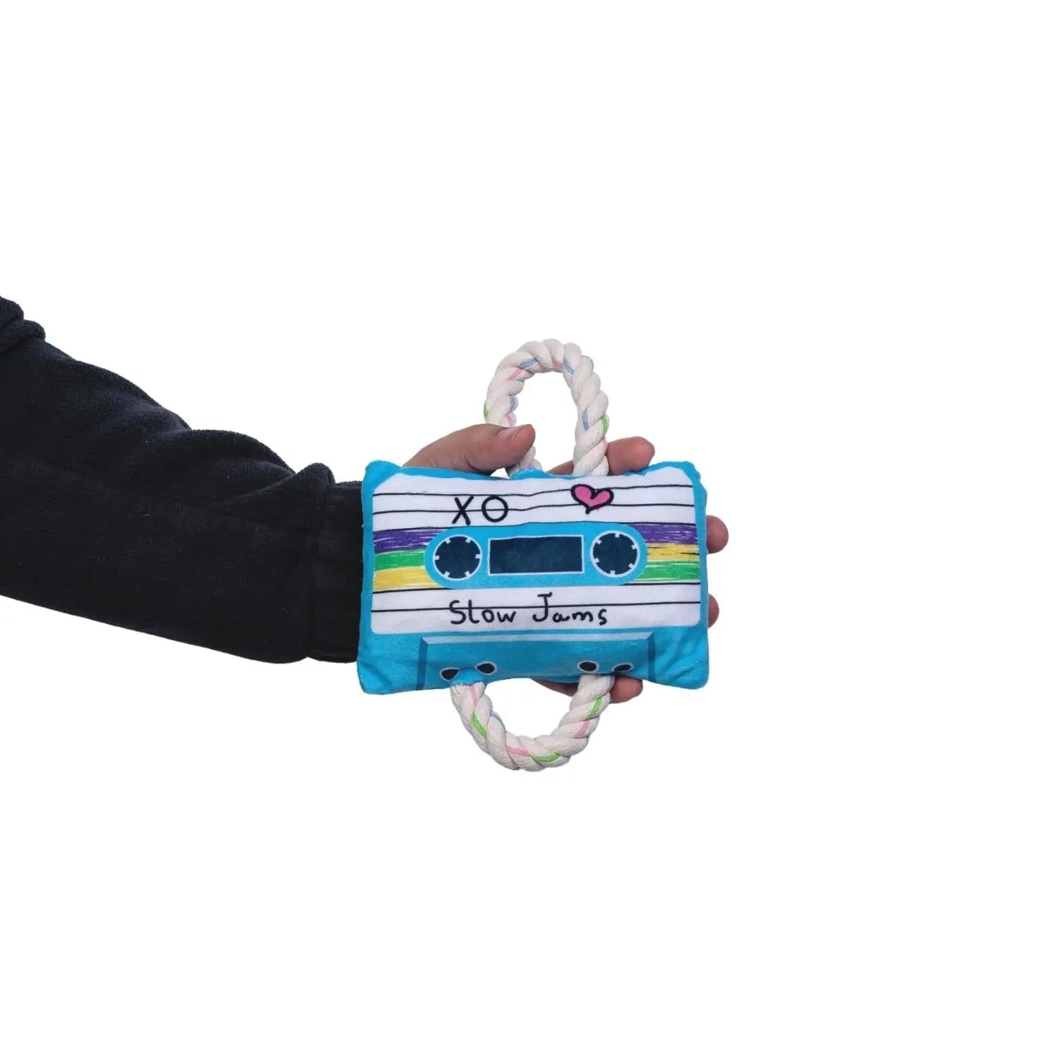 Retro Cassette Tape Plush Dog Toy – with Squeaker & Crinkle Paper for Fun Play American Pet Supplies