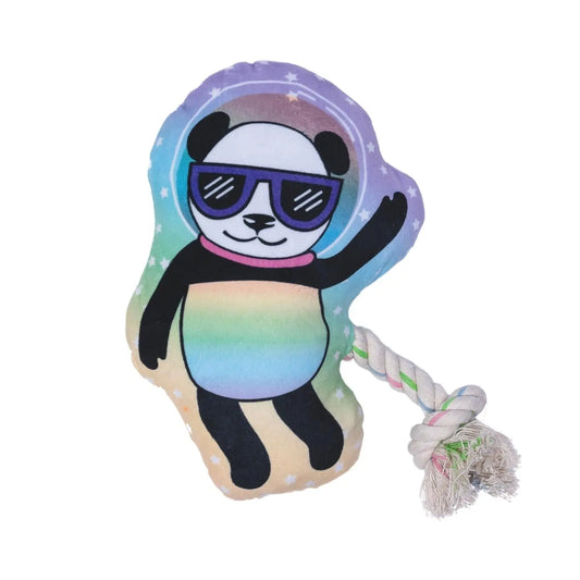 Space Panda Plush Dog Toy – with Squeaker & Crinkle Paper for Fun Play American Pet Supplies
