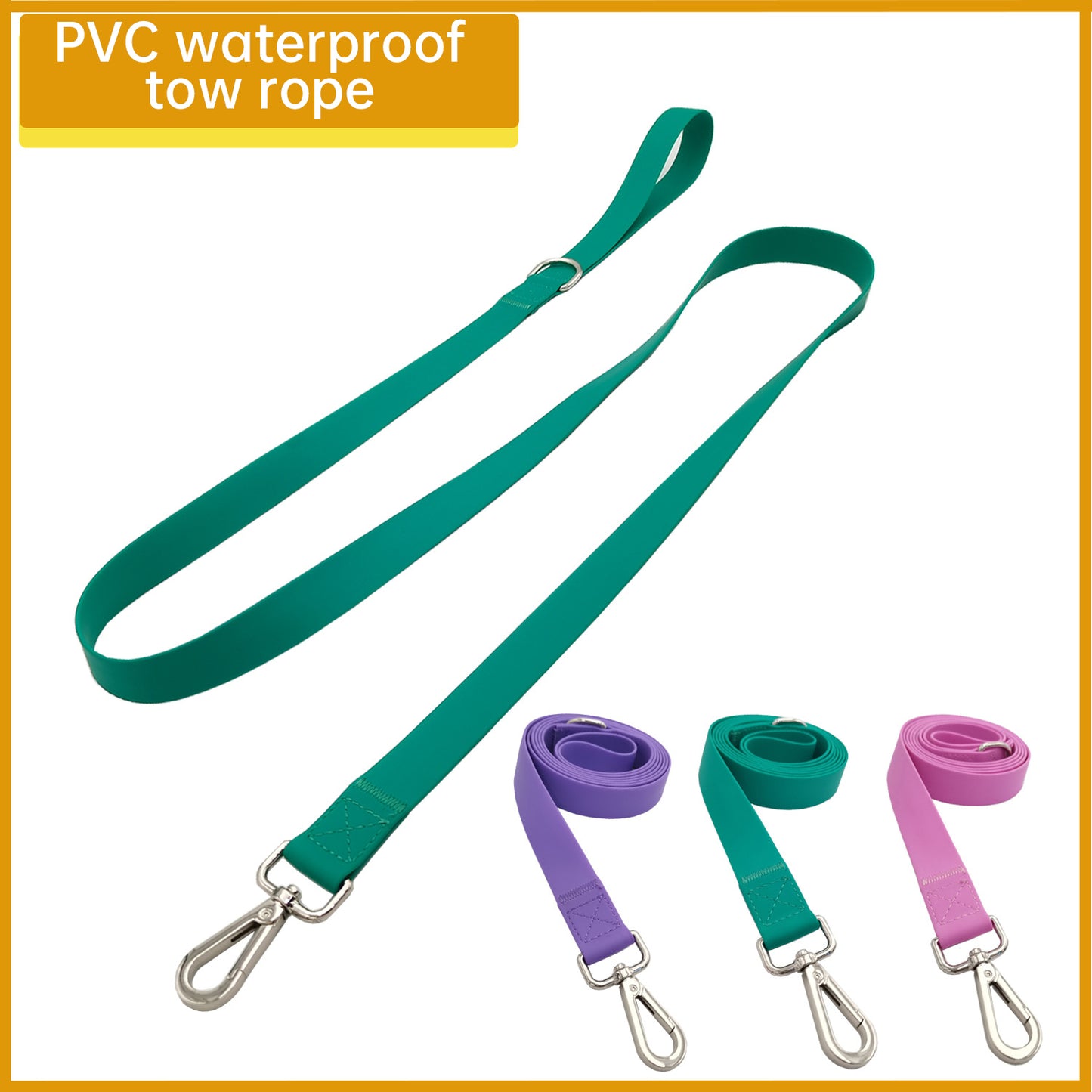 Dog Silicone Pvc Traction Rope Collar Purple Wrapped Rubber Ribbon Waterproof Dog Traction Rope Pet Products