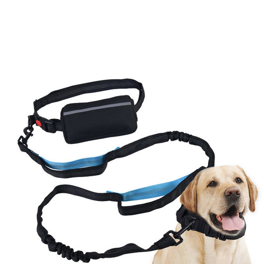 Multifunctional Pet Running Traction Rope Sports Dog Walking Mobile Bag High Elastic Dog Traction Belt Pulling Dog Rope