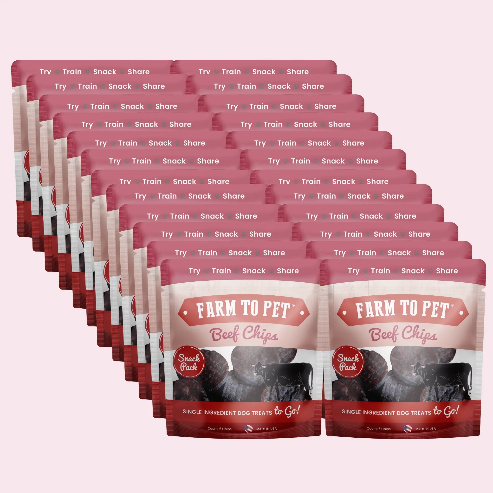 Beef Chips Snack Pack Bundles | Dog Treats for Training & Travel Farm To Pet