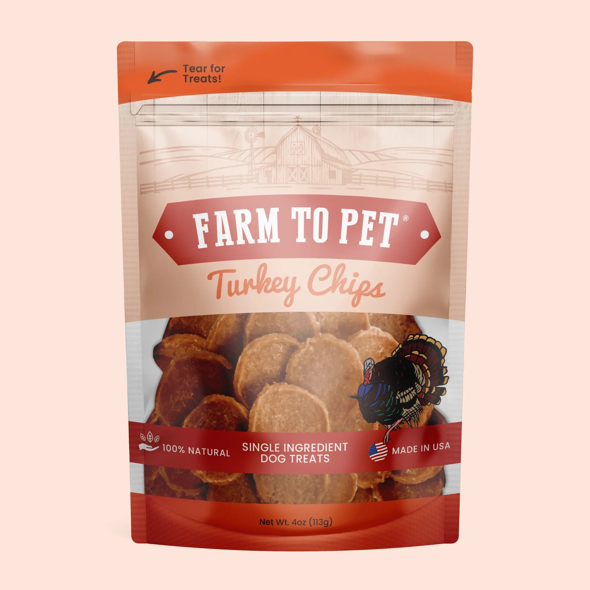 Turkey Chips for Dogs | All-Natural Single-Ingredient Healthy Dog Treats Farm To Pet