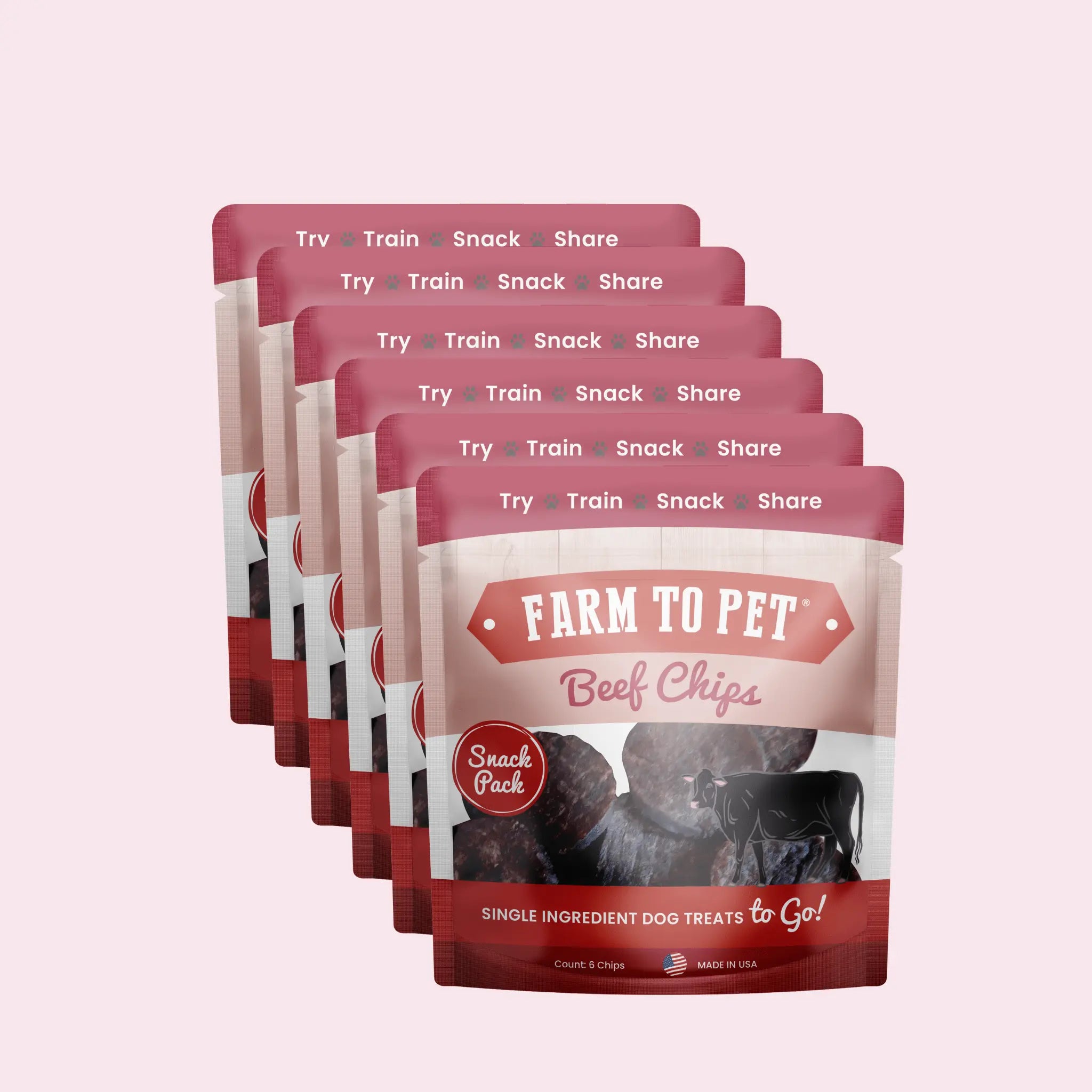 Beef Chips Snack Pack Bundles | Dog Treats for Training & Travel Farm To Pet