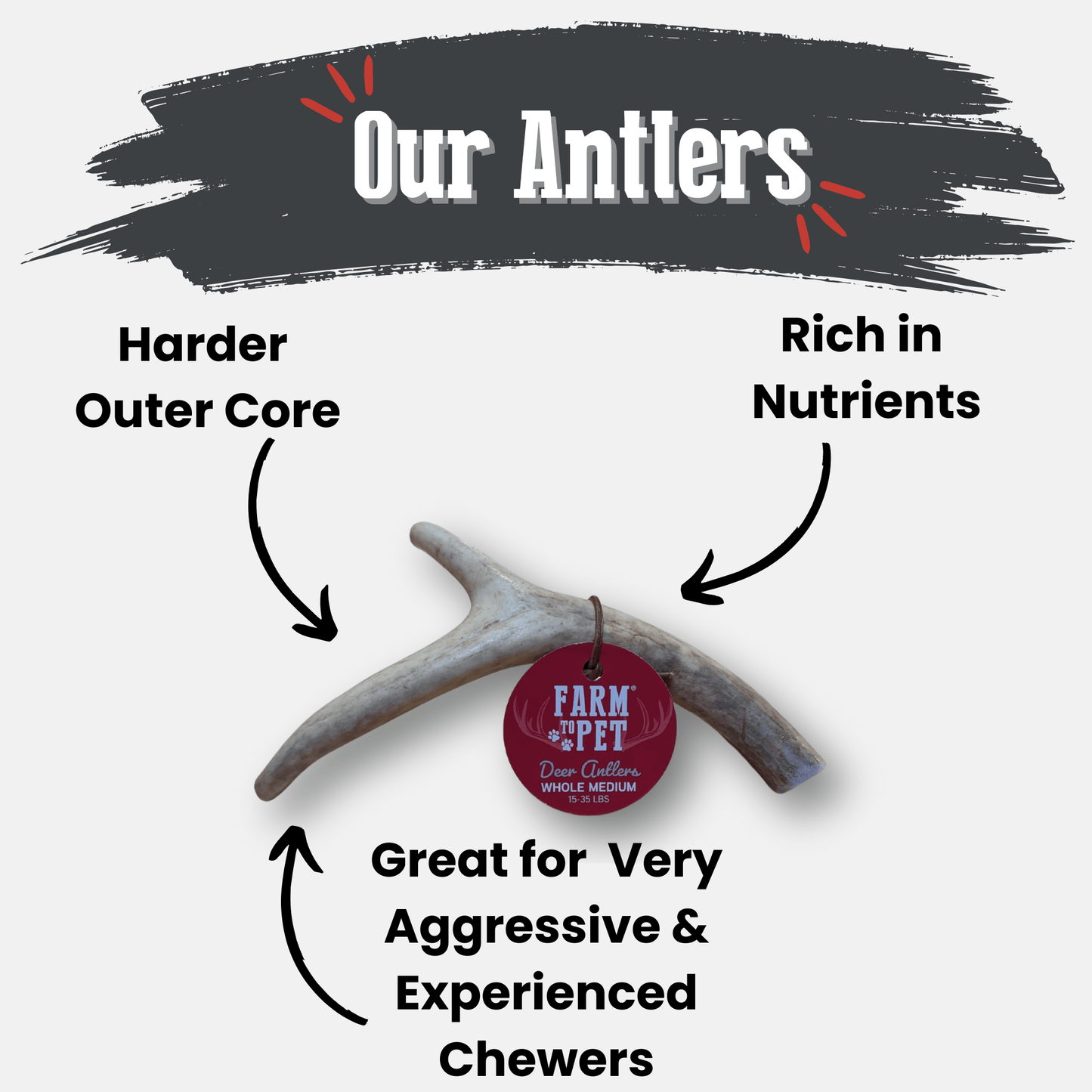 Deer Antler Dog Chews | Organic Chews for Dogs Farm To Pet