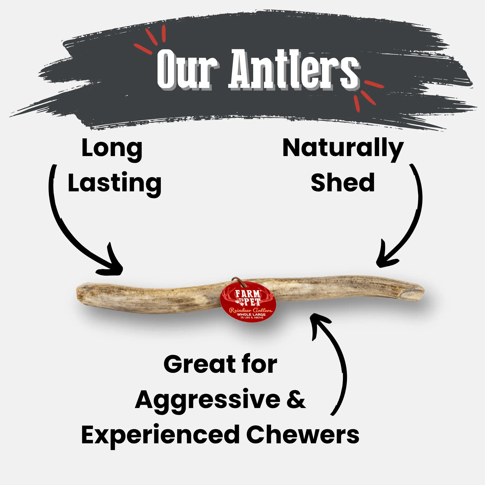 Reindeer Antler Dog Chews | Organic Chews for Dogs Farm To Pet