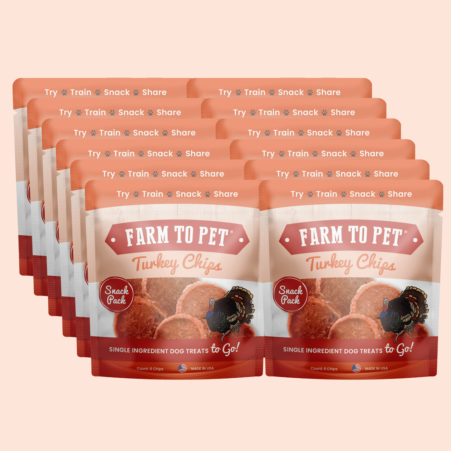 Turkey Chips Snack Pack Bundles | Low Allergen Treats for Training Farm To Pet