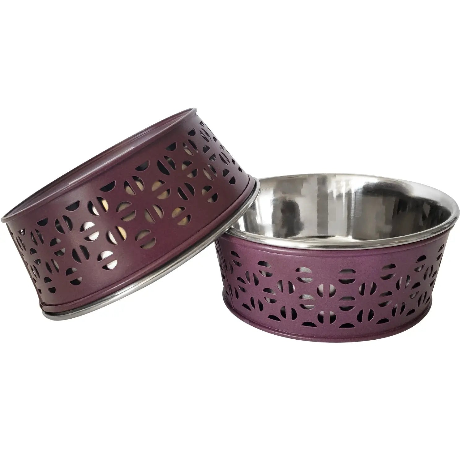 Country Living Set of 2 Stainless Steel Dog Bowls – Farmhouse Style, Ideal for Small to Medium Dogs American Pet Supplies