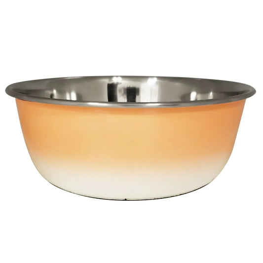 Deep Dog Bowl – Stainless Steel Bowl, Ideal for Small, Medium & Large Dogs – Peach Coral American Pet Supplies