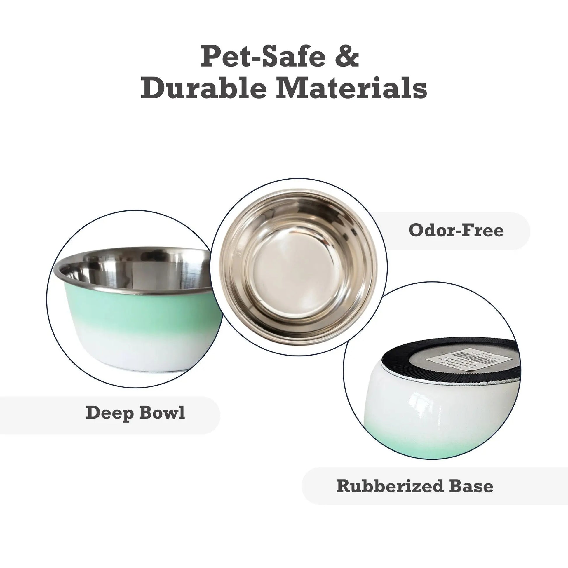 Deep Dog Bowl – Stainless Steel Bowl, Ideal for Small, Medium & Large Dogs – Mint Green American Pet Supplies