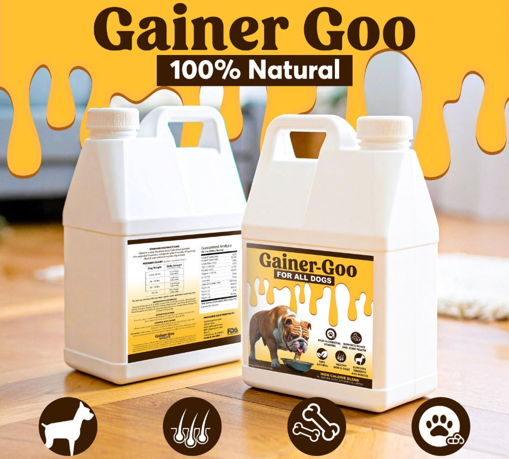 1 gallon Gainer-GOO (for All Breeds) High Calorie Fat Liquid Weight Gainer (128oz) Horizon Animal Care