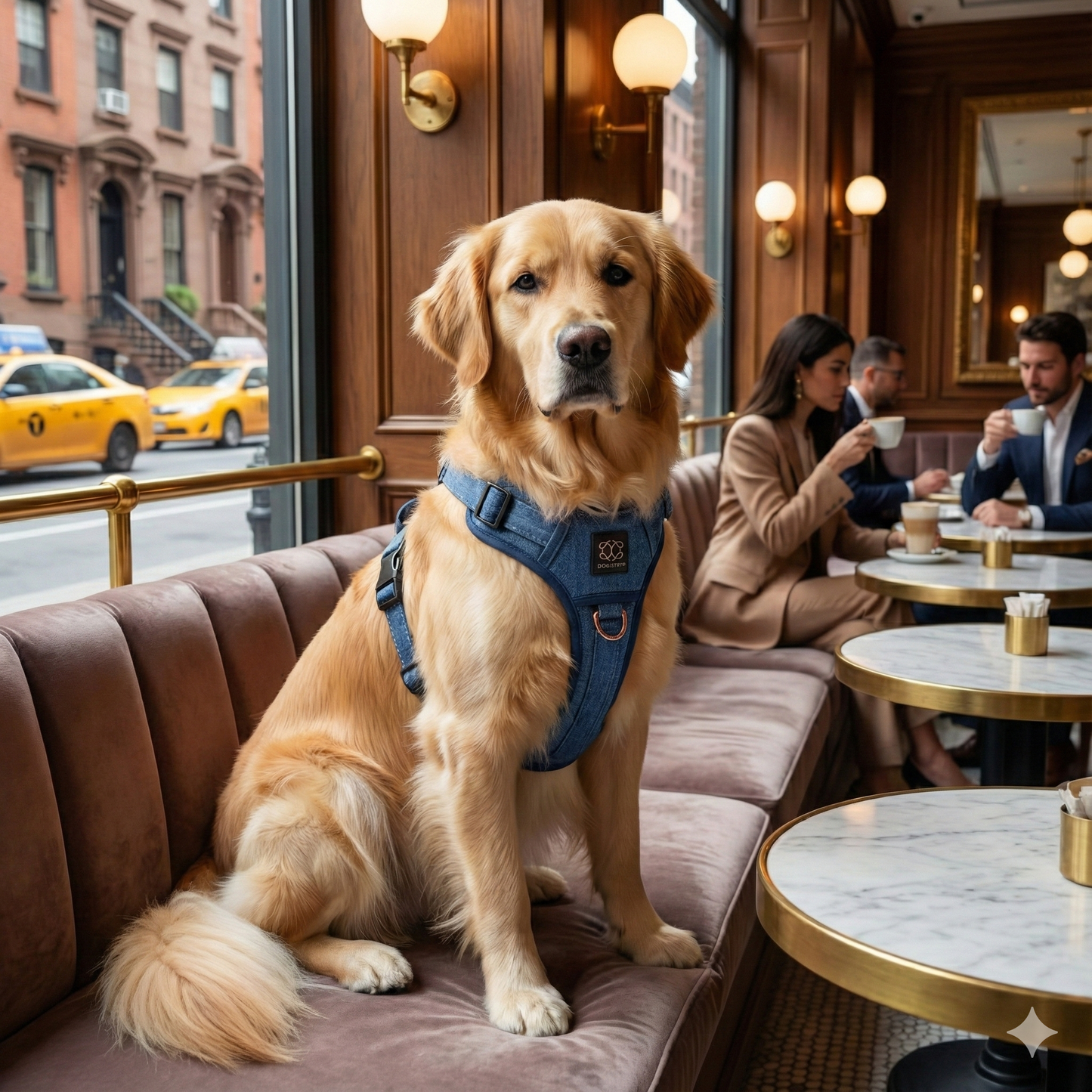 The NoMad Adjustable Luxe Harness - Denim