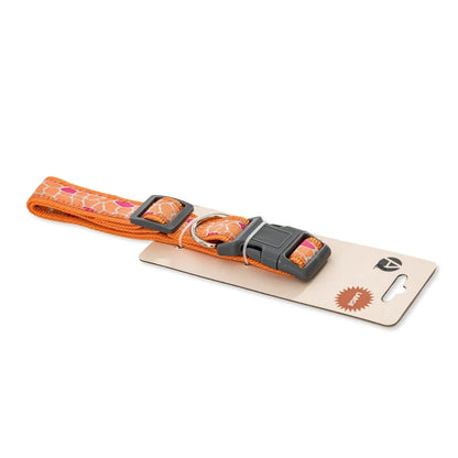 Nylon Dog Collar with Embroidered Giraffe Design/Animal Print, Secure & Adjustable Fit American Pet Supplies