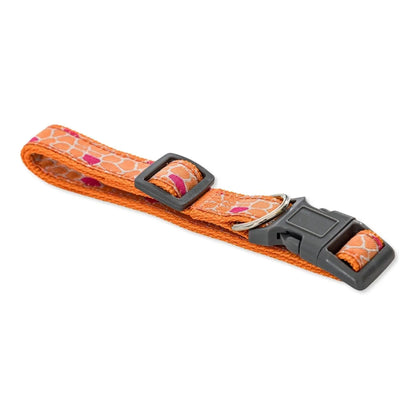 Nylon Dog Collar with Embroidered Giraffe Design/Animal Print, Secure & Adjustable Fit American Pet Supplies