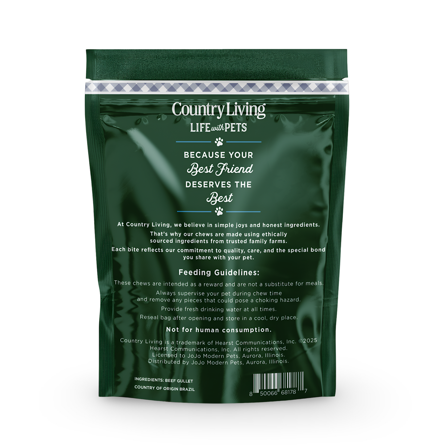 Country Living 6” Gullet Flats Dog Treats – 20 Count Bag – All-Natural Beef Esophagus Chews – High-Protein, Easily Digestible, Single-Ingredient Dog Treats – Grain-Free & Long-Lasting American Pet Supplies