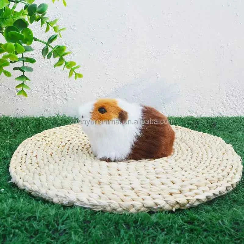 Realistic Faux Fur Hamster & Guinea Pig Figurine Lifelike Small Rodent Model for Desktop Decor,Gift,Educational&Photography Prop
