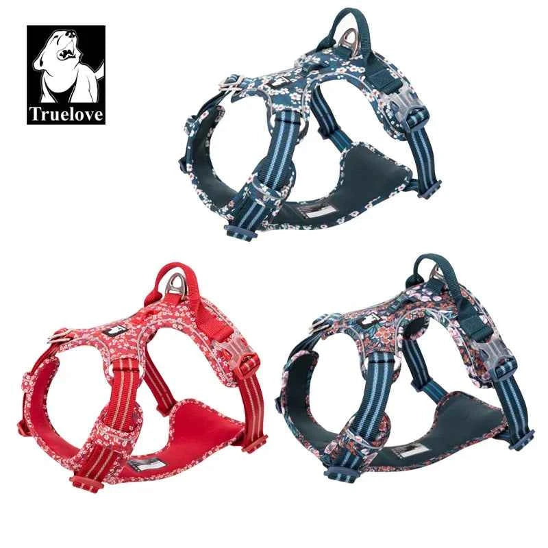Truelove Floral No Pull Dog Harness - Reflective Cotton Vest