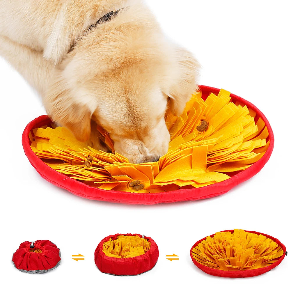 Dog Round Sniffing Training Mat Dog Washable Puzzle Training Blanket Pet Multicolor Nasal Congestion Training Mat Pet Toys