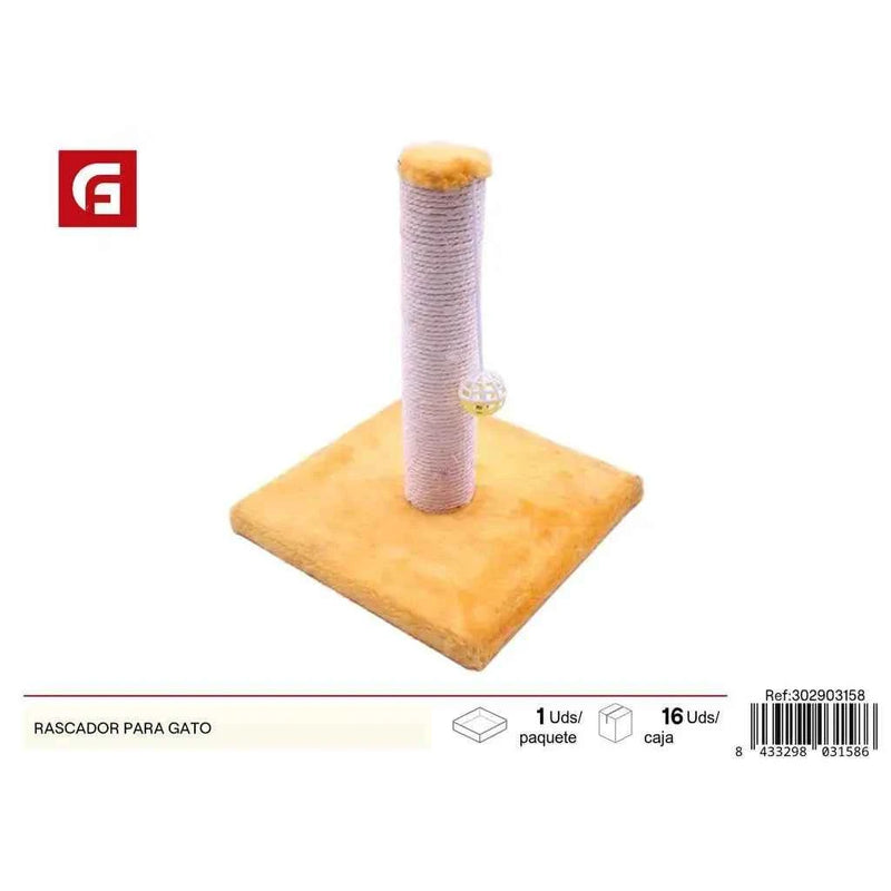 Sisal Rope Cat Scratcher Post with Hanging Ball Toy