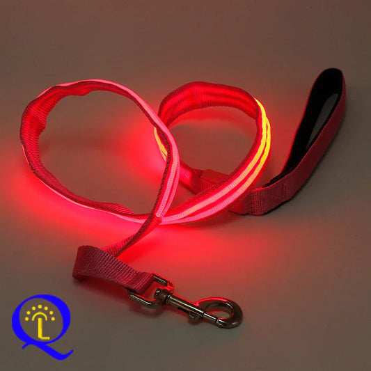 Shining Hand Holding Rope LED Pet Dog Traction Belt Nylon Dual Fiber Shining Dog Dog Traction Rope