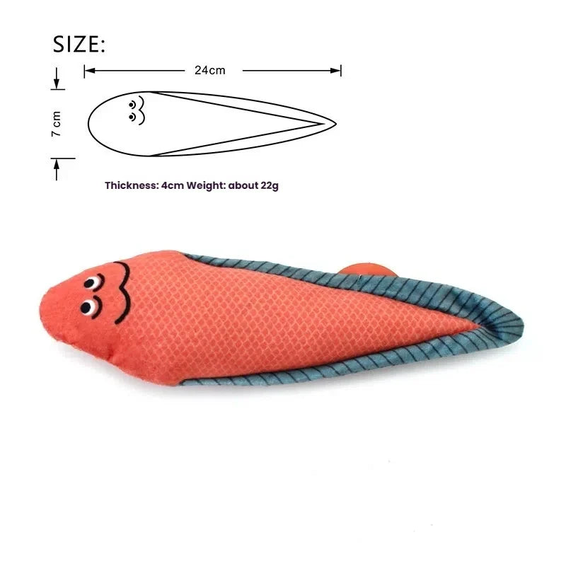Hapibuyhpb Plush Fish Cat Toy - Bite Resistant Teasing Stick