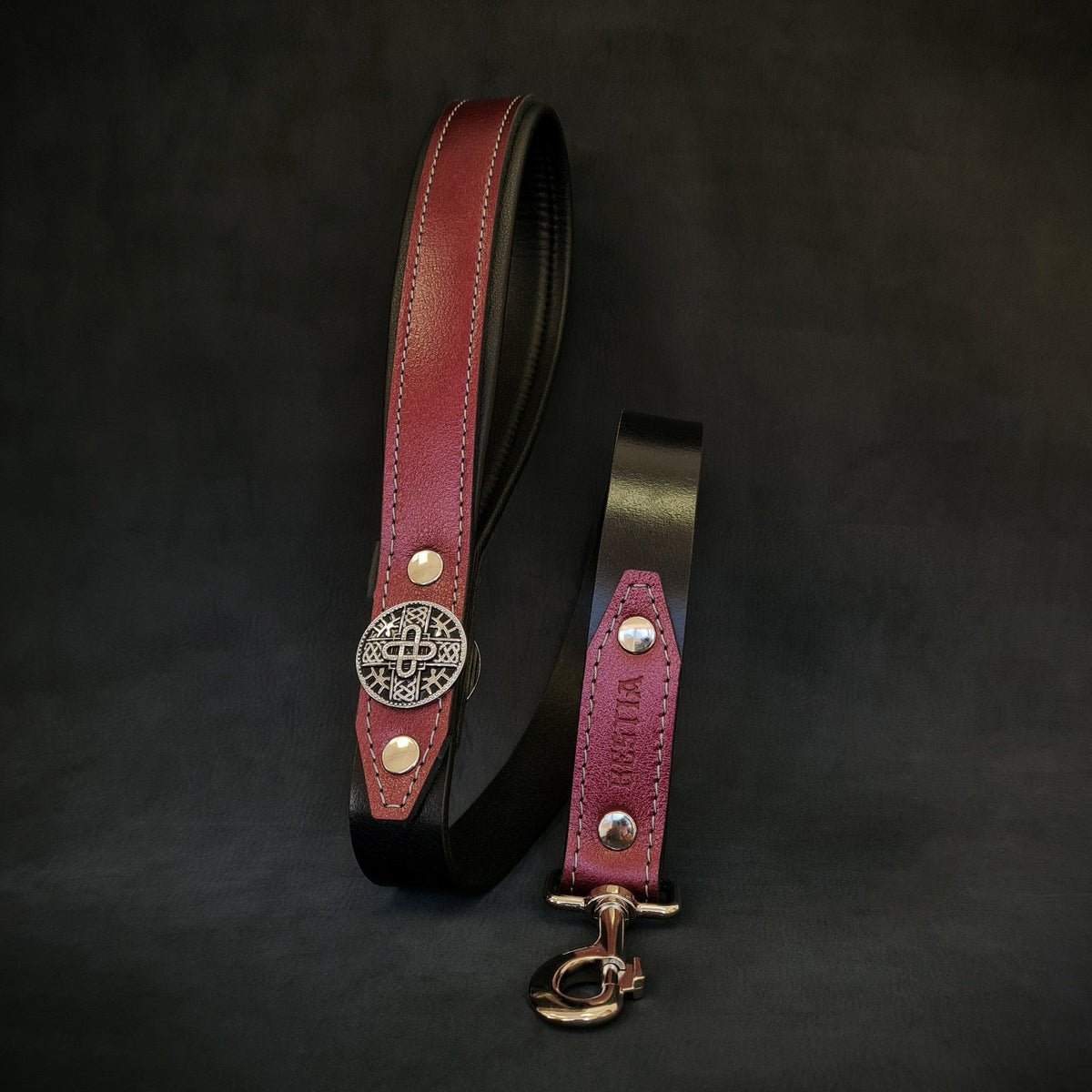 Bestia Hektor Leather Dog Leash – Burgundy, Limited Edition
