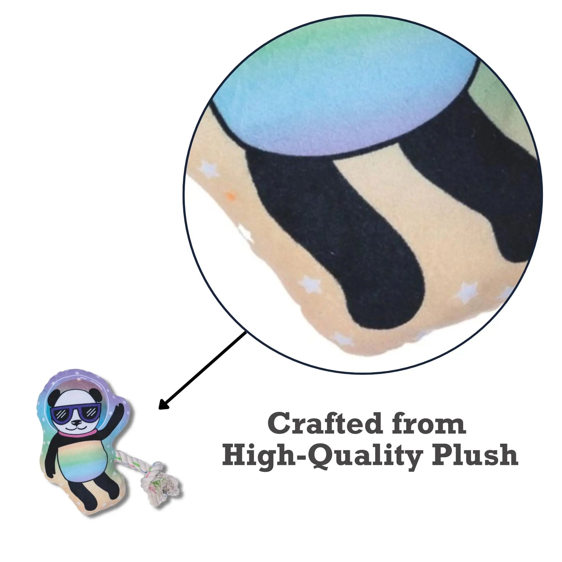 Space Panda Plush Dog Toy – with Squeaker & Crinkle Paper for Fun Play American Pet Supplies