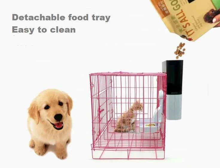 Automatic Pet Cage Hanging Food Feeder 2.5L Capacity Timed or Tuya Wifi App Control Feeder for Small Cat Dog Rabbit Hamster