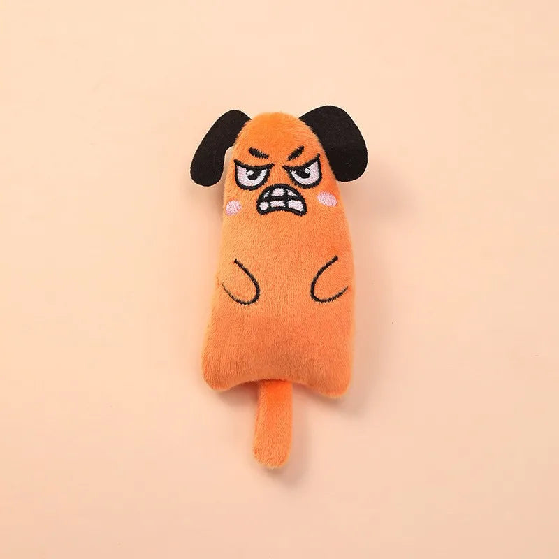 Idepet Catnip Plush Cat Toy - Cute Cartoon Thumb Toy with Tail
