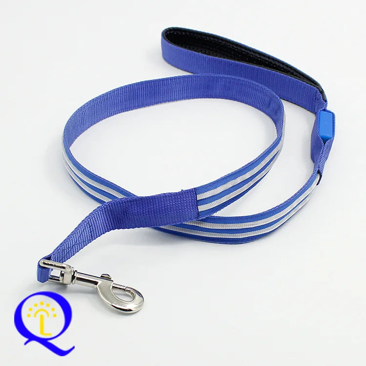 Shining Hand Holding Rope LED Pet Dog Traction Belt Nylon Dual Fiber Shining Dog Dog Traction Rope