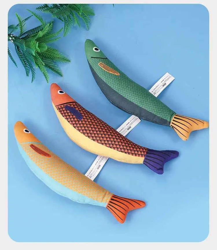 Hapibuyhpb Plush Fish Cat Toy - Bite Resistant Teasing Stick